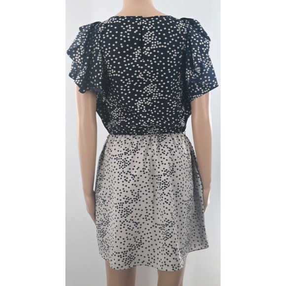 A/X Armani Exchange Twee Black Polka Dot Mini Dress XS Flutter Sleeves No Belt - Picture 9 of 15